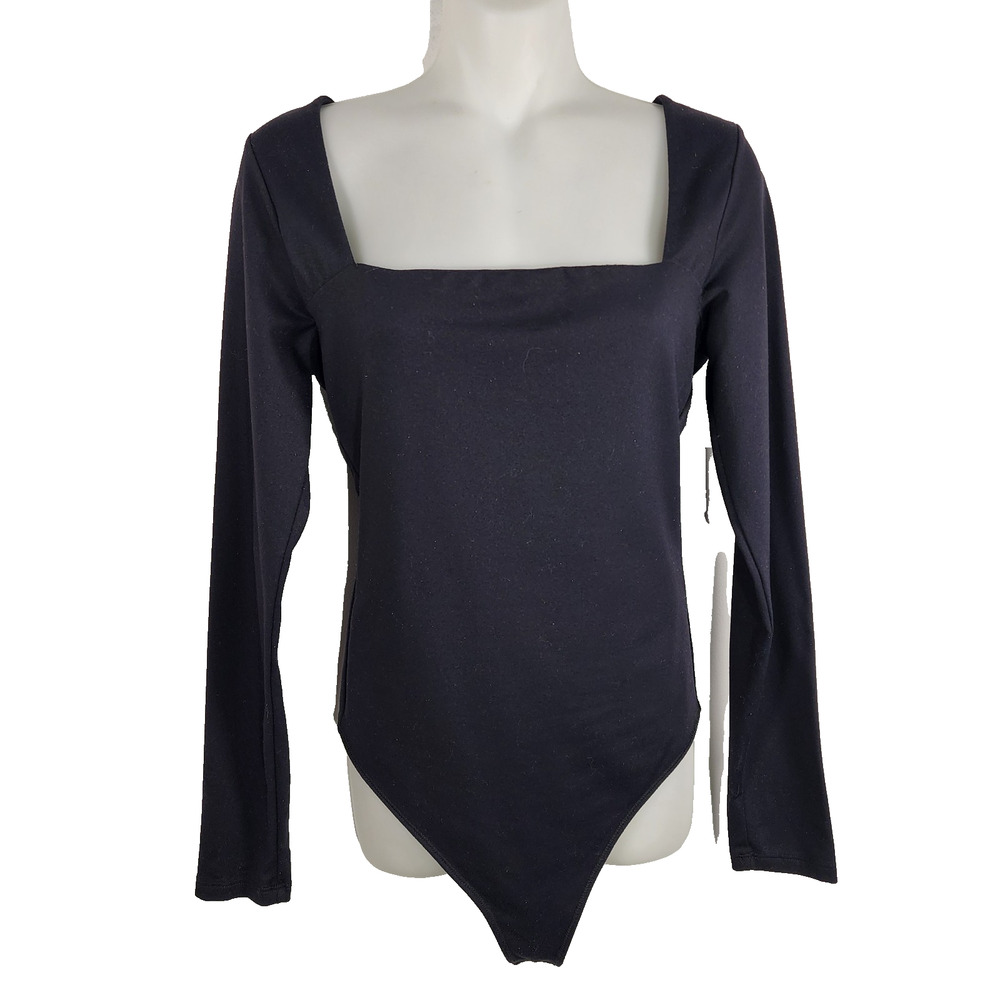 Abercrombie & Fitch Women Bodysuit Soft A&F Collection M Black Long Sleeve Basic